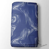 Dark Navy Blue White Marble Printed Fabric Wholesale Rate